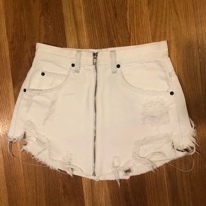 White LF beatrice zip skirt Carmar denim
